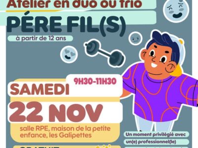Atelier Kiffe ta puberté père fils – 22 novembre à 09h30