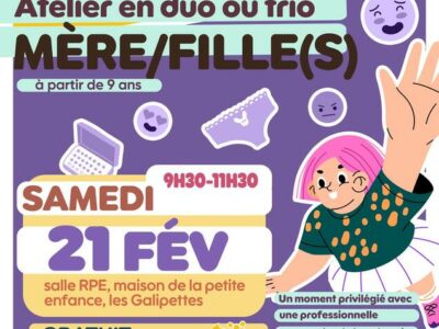 Atelier Kiffe tes premières règles duo mères/filles – 21 février à 09h30