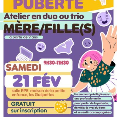 Atelier Kiffe tes premières règles duo mères/filles – 21 février à 09h30
