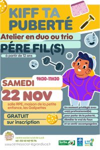 Atelier Kiffe ta puberté père fils – 22 novembre à 09h30